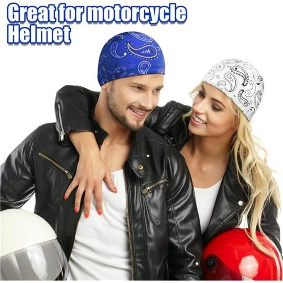 6 Pack Cooling Skull Cap Helmet Liner Sweat Wicking Beanie for Men Women - Picture 3 of 7